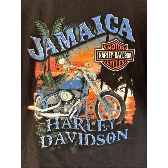 Harley Davidson Motor Cycles Jamaica Black Cotton T-Shirt XL - Picture 6 of 7